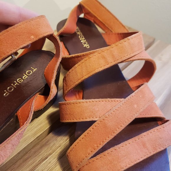 Zara Suede Sandals Orange - Picture 4 of 4